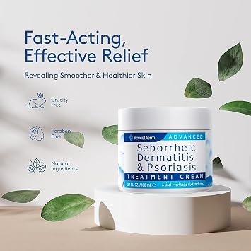 Roycederm Seborrheic Dermatitis Cream, Scalp Treatment for Psoriasis, Folliculitis, Dry Scalp, Dandruff, Anti-Itch Cream for Soothing Relief - 3 Pack