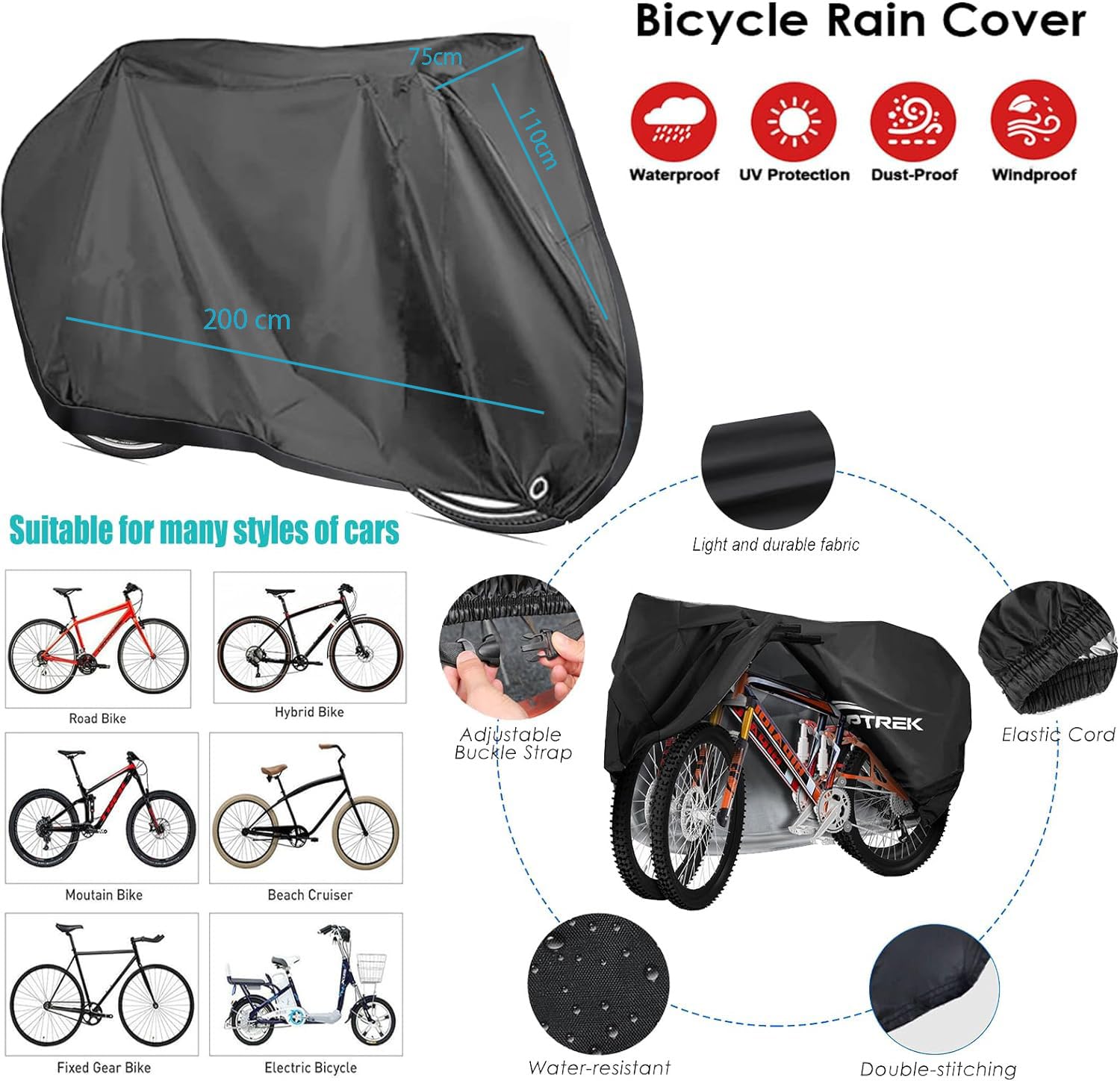 Amazon.co.jp: バイクカバー アウトドア 防水 自転車カバー 自転車