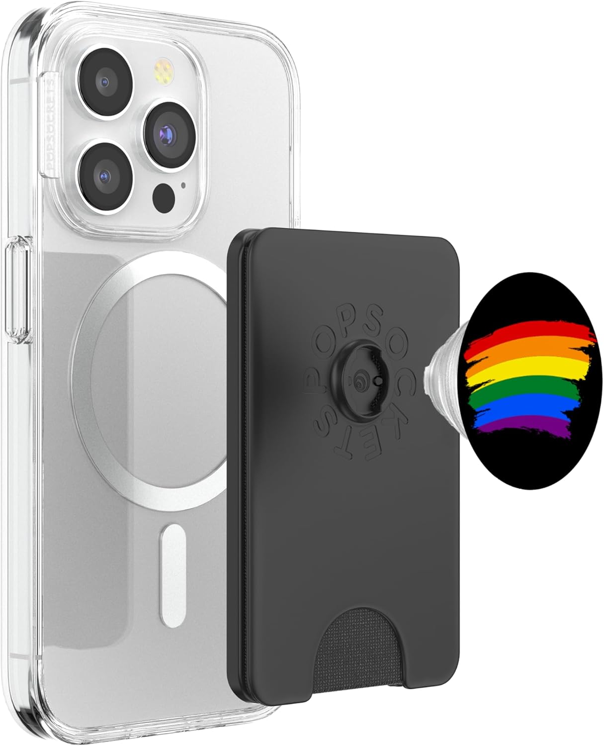 Rainbow LGBT Heartbeat Gay Lesbian Pride LGBTQ PopSockets PopWallet for MagSafe