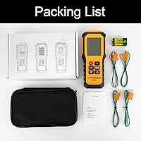 Vista 7 de Termómetro de temperatura tipo K de 4 canales con rango de medición de retroiluminación LCD: 328℉-2501℉, el registrador de datos YMZMeter viene 4