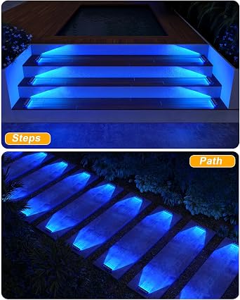 4 Pack Deck Lights + 4 Pack Blue Step Lights