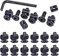 Vista 26 de Swpeet 25 tornillos de cabeza hexagonal M6 de 3.150 in, color negro, para cuna, cuna y tuercas de barril con 1 llave Allen, perfecta para muebles