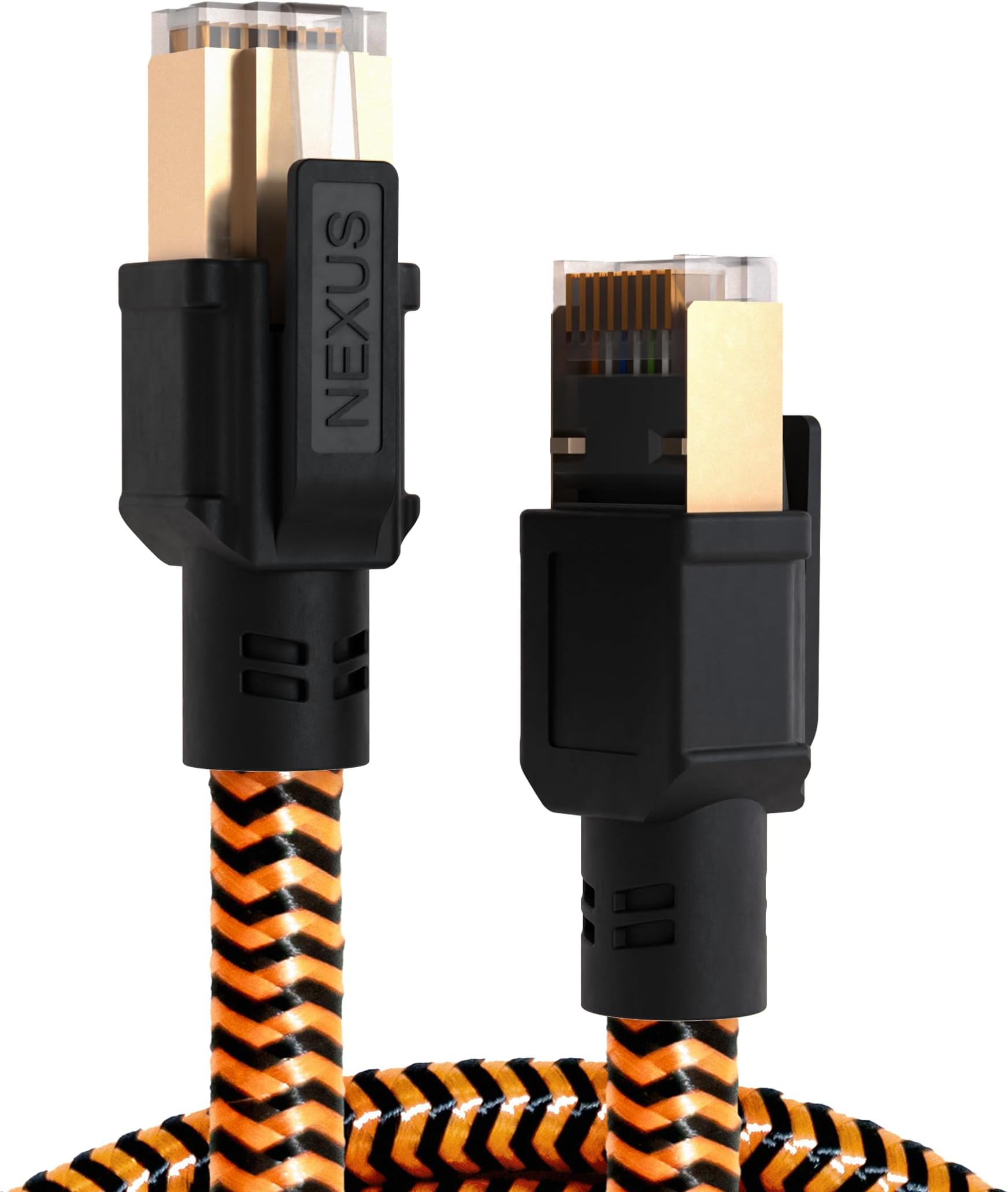 – NEXUS CAT8 Network Cable 1M FULL COPPER (not CCA) Ethernet Cable High-Speed 40Gbps 2000MHz RJ45 Braided and Shielded Ethernet Cable Compatible with Ethernet Switches PS5 PC Router TV Xbox (1M)