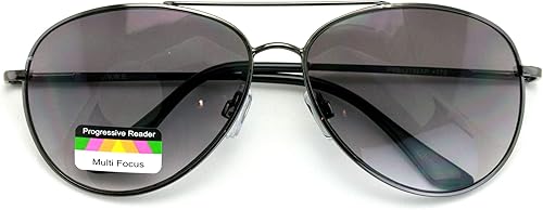 Miniatura 3 de V.W.E. Gafas de lectura progresivas sin línea de lágrima de metal, lentes de sol para lector trifocal