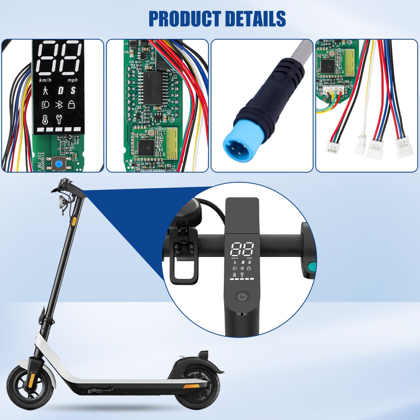 Accesorios para Xiaomi 1S/Pro/Pro2, 72 × 23 mm, aluminio, para scooter eléctrico