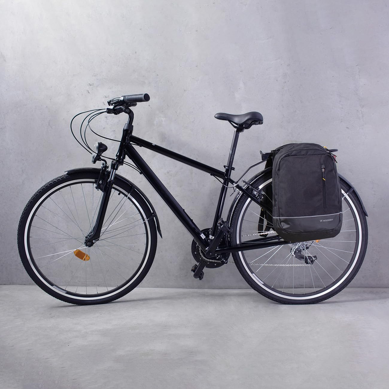 WOZINSKY 2 in 1 Zaino Borsa per Bici da Portapacchi Posteriore Laterale Doppia Molto capiente con Copertura Antipioggia Nastro Riflettente migliora la visibilità sulla Strada Impermeabile 40L
