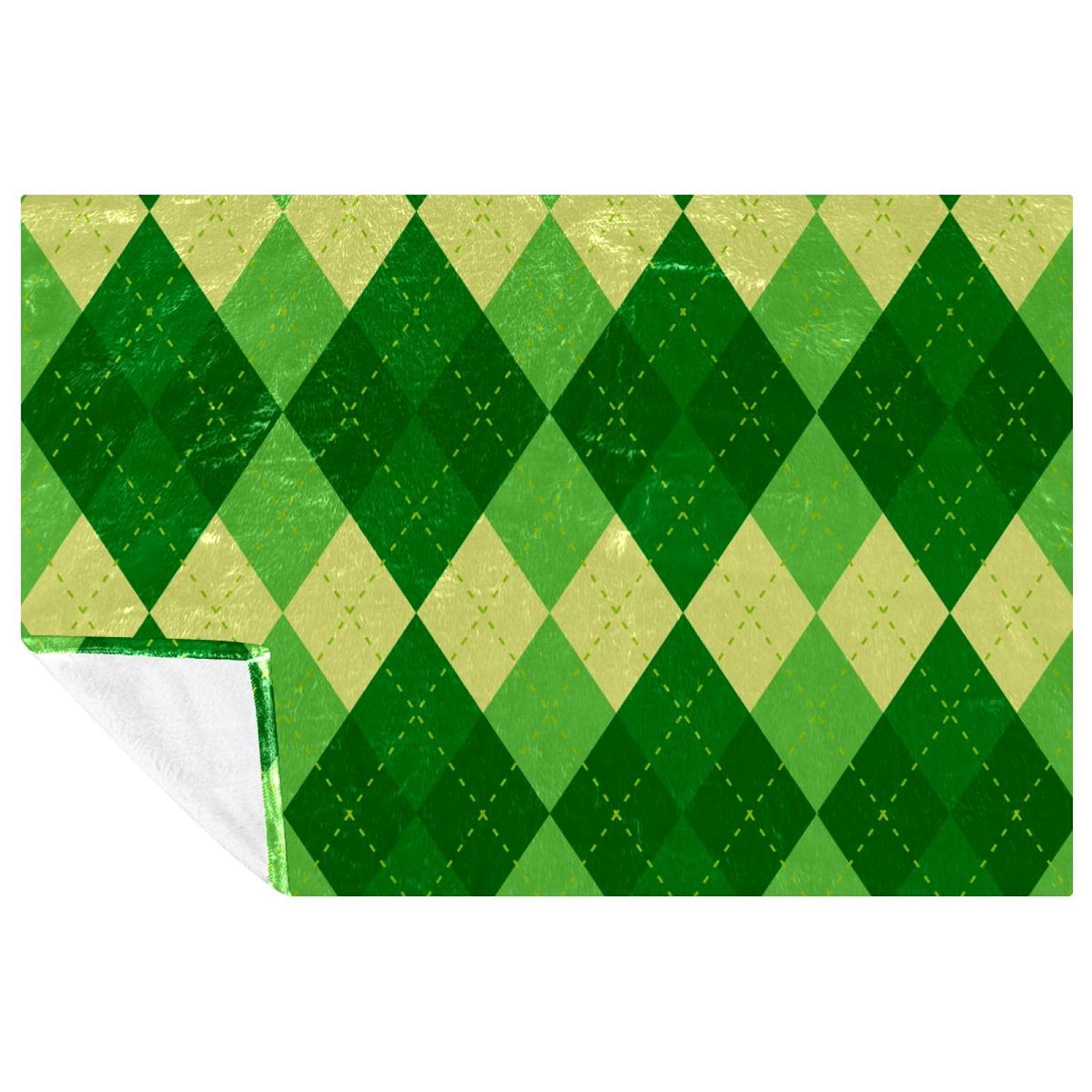 Plaid vert St Patricks Day doux et chaud couverture lit et canapé 150x100 cm