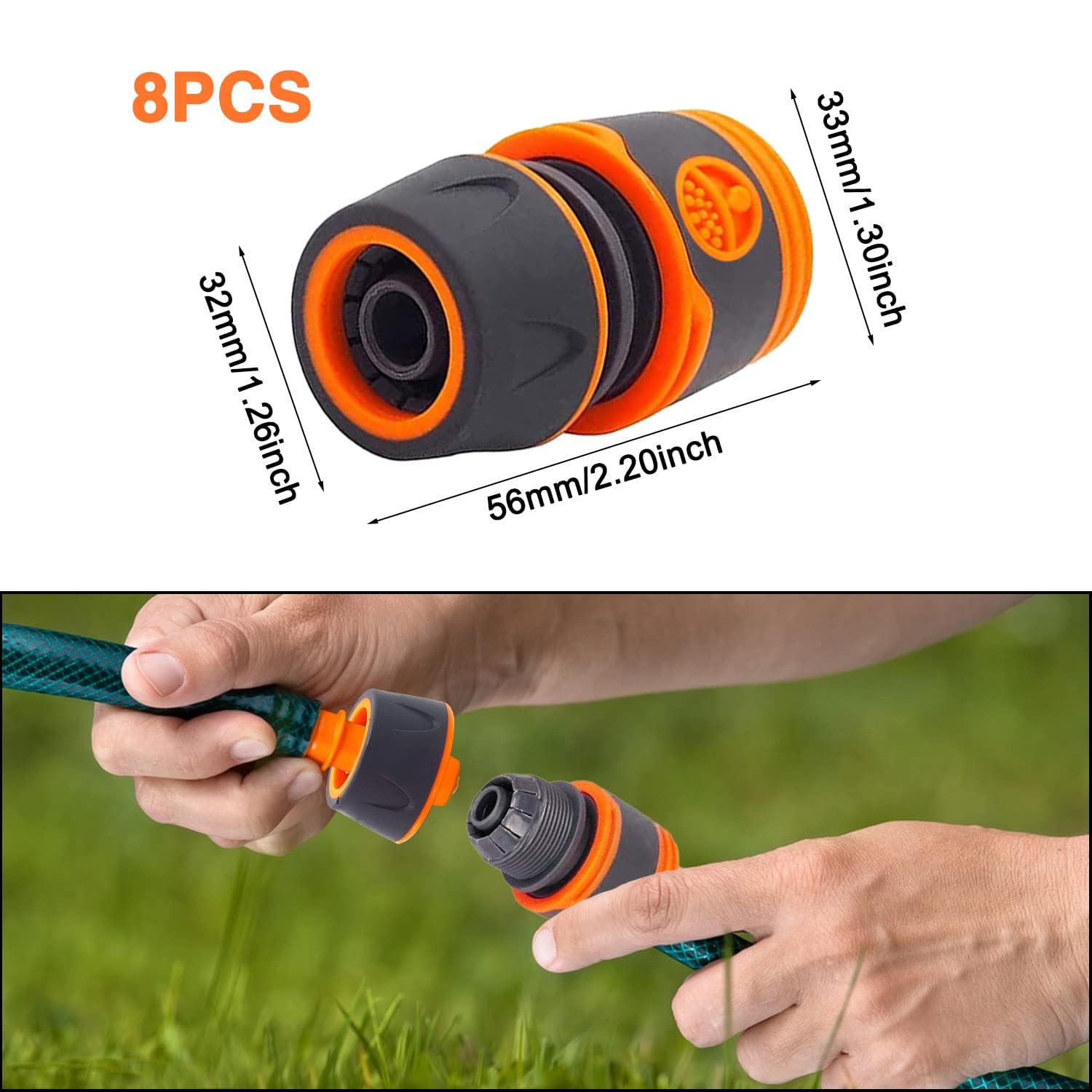 Flintronic Doppio Maschio Connettore Tubo, 4 Pezzi Giunto per Tubo da Giardino, 1/2 Zoll Ottone Connettore, per Autolavaggio, l'irrigazione