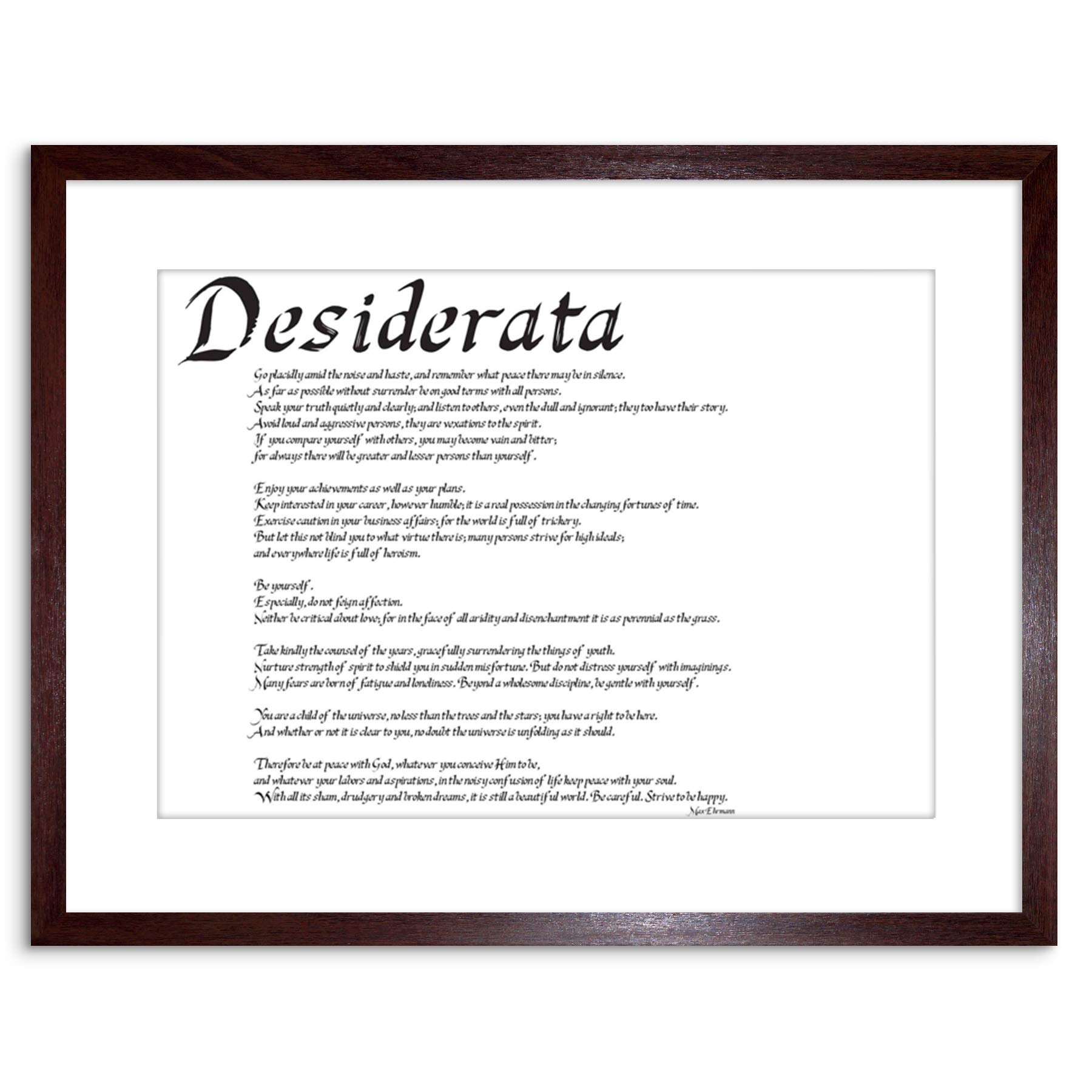 Wee Blue Coo Desiderata Placidly Noise Haste Quote Ehrmann Framed Wall Art Print