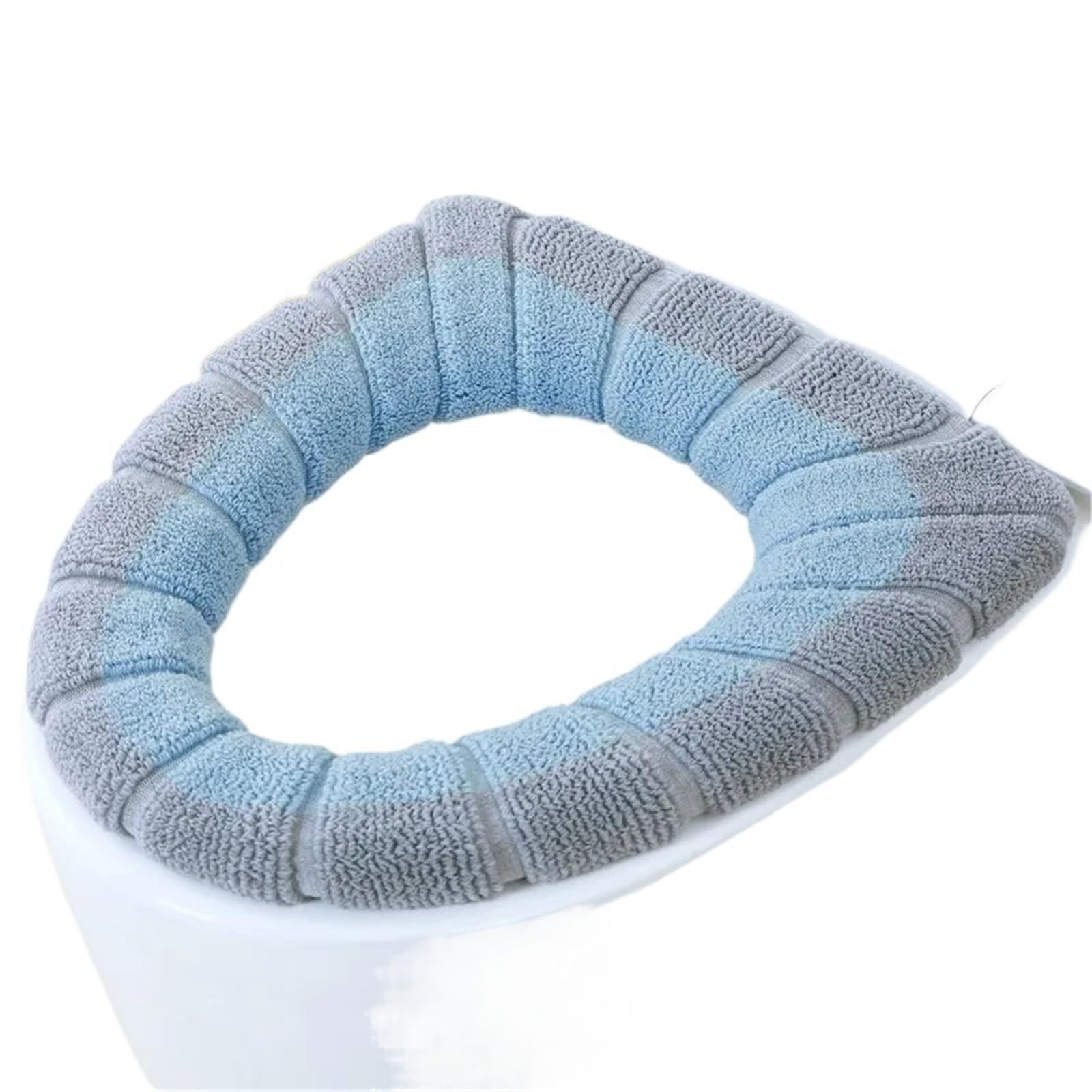 PADGCNOR Soft Toilet Seat Cushion Winter Warm Toilet Seat Cover Mat Bathroom Pad Cushion With Handle Thicker Soft Washable Closestool Warmer Accessories(Blue)