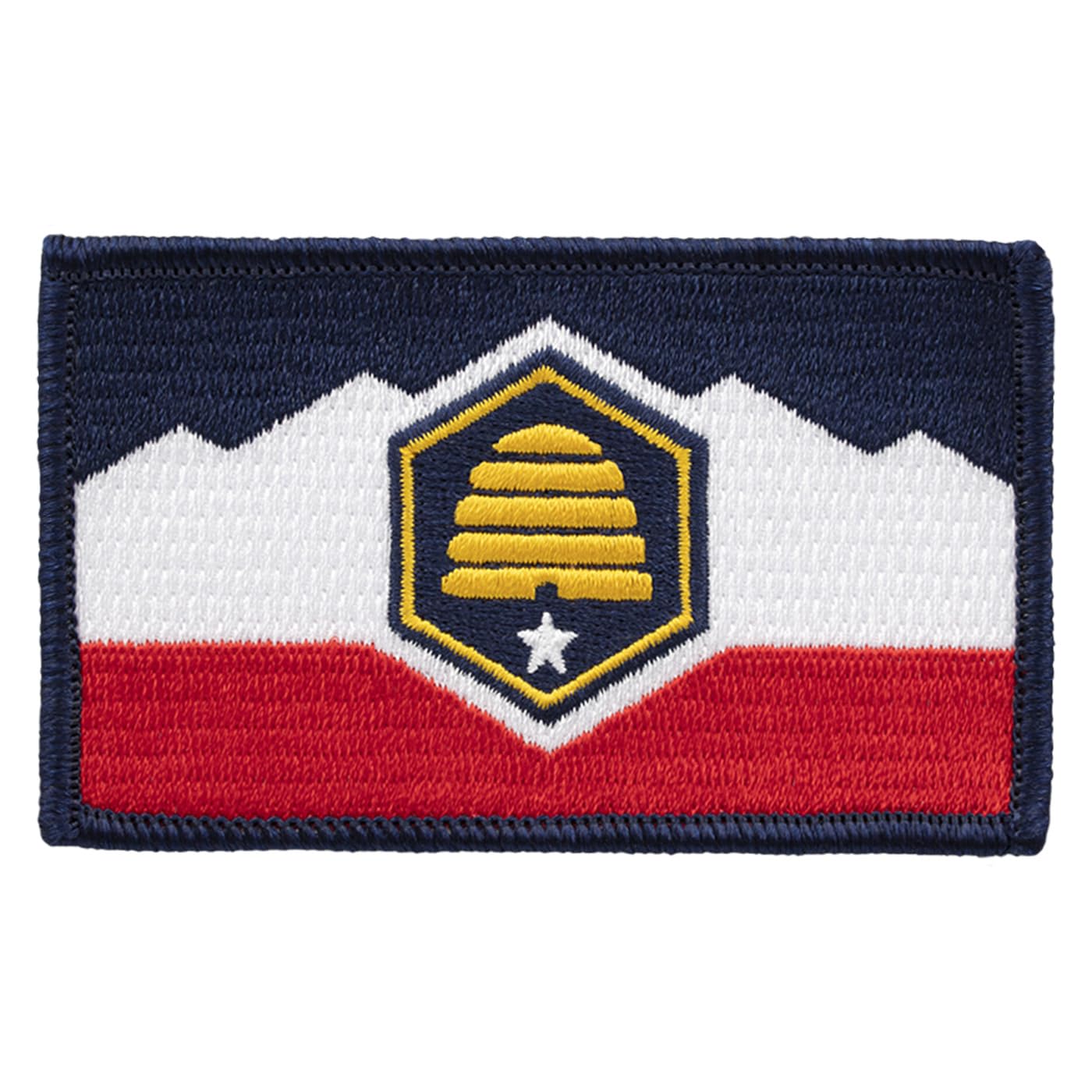 Utah State Flag Patch Full Color 3.375" x 2" (Hook & Loop Fastener)