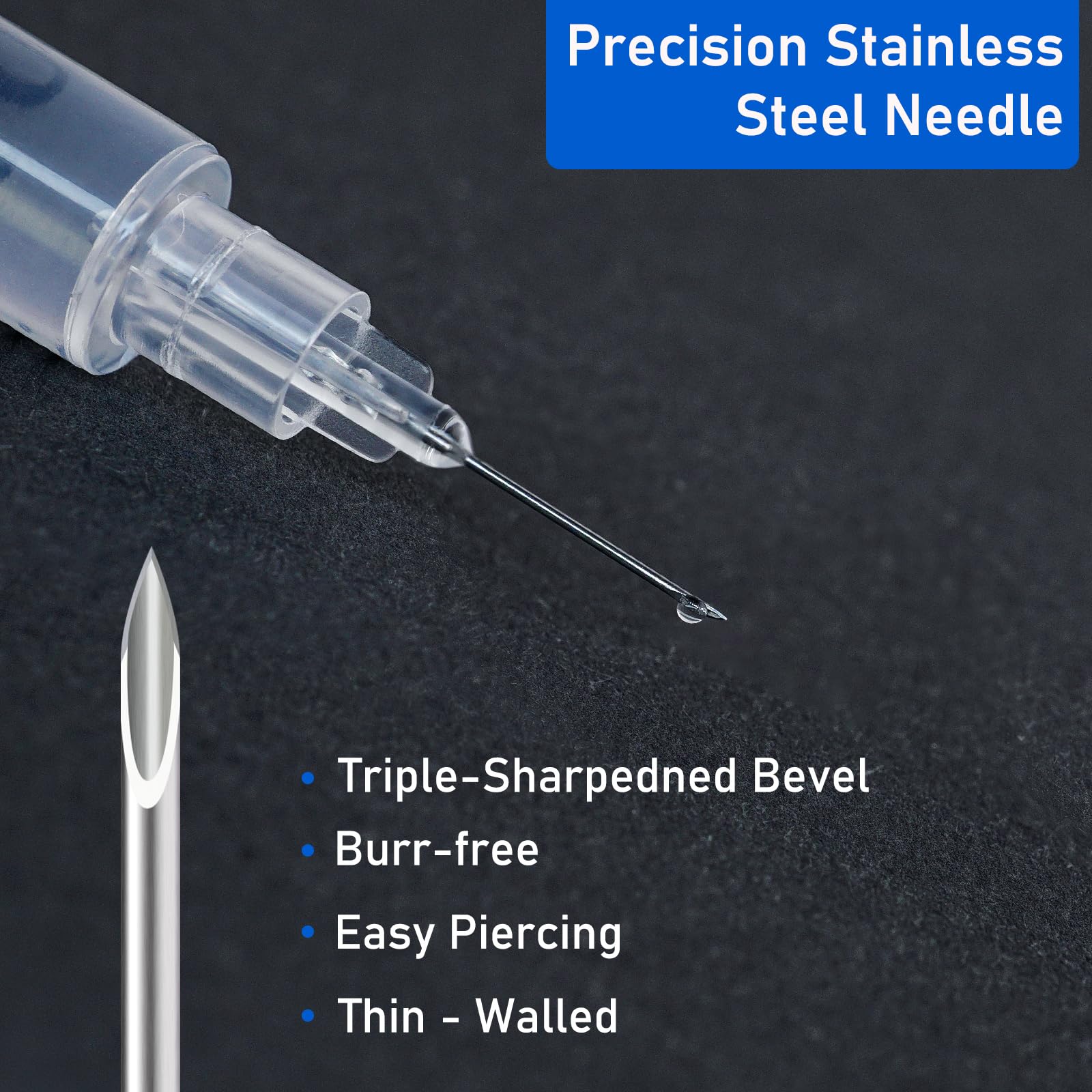 1ml Syringe with 31Ga 1/4 Inch Needles, Sterile Individual Packaging for Lab Supplies, Pack of 100 — Amazon image 4