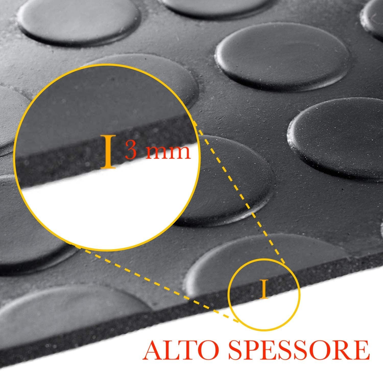 Tappeto In Gomma Antiscivolo - Rotolo 3mm Spessore, 120cm Larghezza - Super Resistente Per Interni Ed Esterni