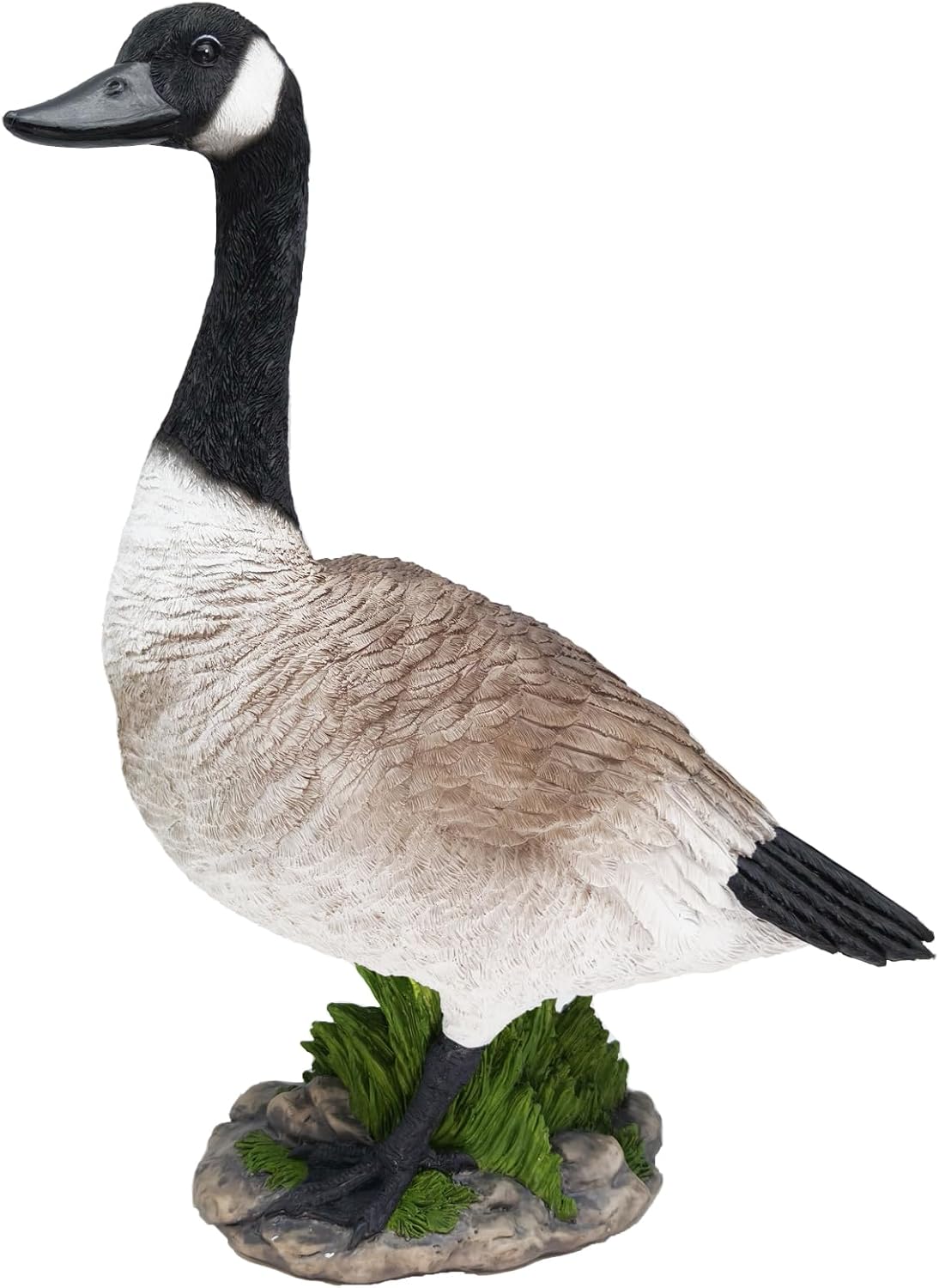 Porch Goose Statue Black Cygnus, Big Resin Garden Lawn Yard Décor, Sculpture, 20 inches High Figurine, Duck, Indoor and Outdoor, by GGTown TM