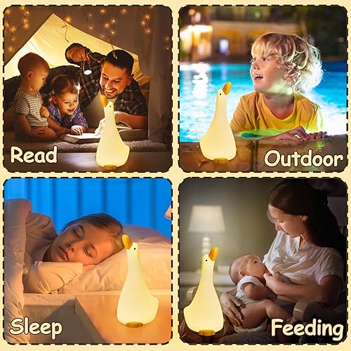 Miniatura 5 de Luz nocturna, material de silicona LED, 3 niveles de luz cálida, bonita lámpara de noche de animales para decoración de habitación de niños