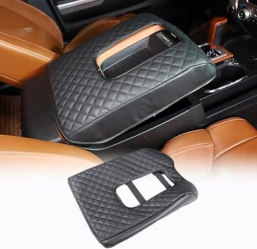 CHEAYAR Center Console Armrest Cover Kit,Console Armrest Cushion Automotive Customized Console Armrest Cushion, Fit for Toyota Tundra 2014-2020 Accessory Organizer Protector Plaid - All Black
