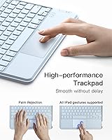 Vista 6 de Inateck Funda para iPad de 11ª/10ª generación con teclado, funda de teclado desmontable con retroiluminación de 7 colores y panel táctil para iPad