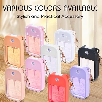 Silicone Case Compatible with Touchland Hand Sanitizer Spray, Protective Case for Spray 1FL. OZ (Sparkling White, Blush Beige(2PCS))