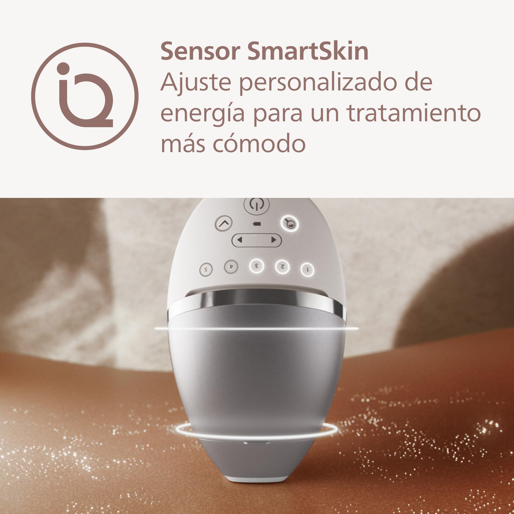 Philips Lumea serie 8000, dispositivo de depilación IPL, alternativa al láser, SenseIQ, 3 accesorios para cuerpo, cara y zonas de precisión, BRI946/00