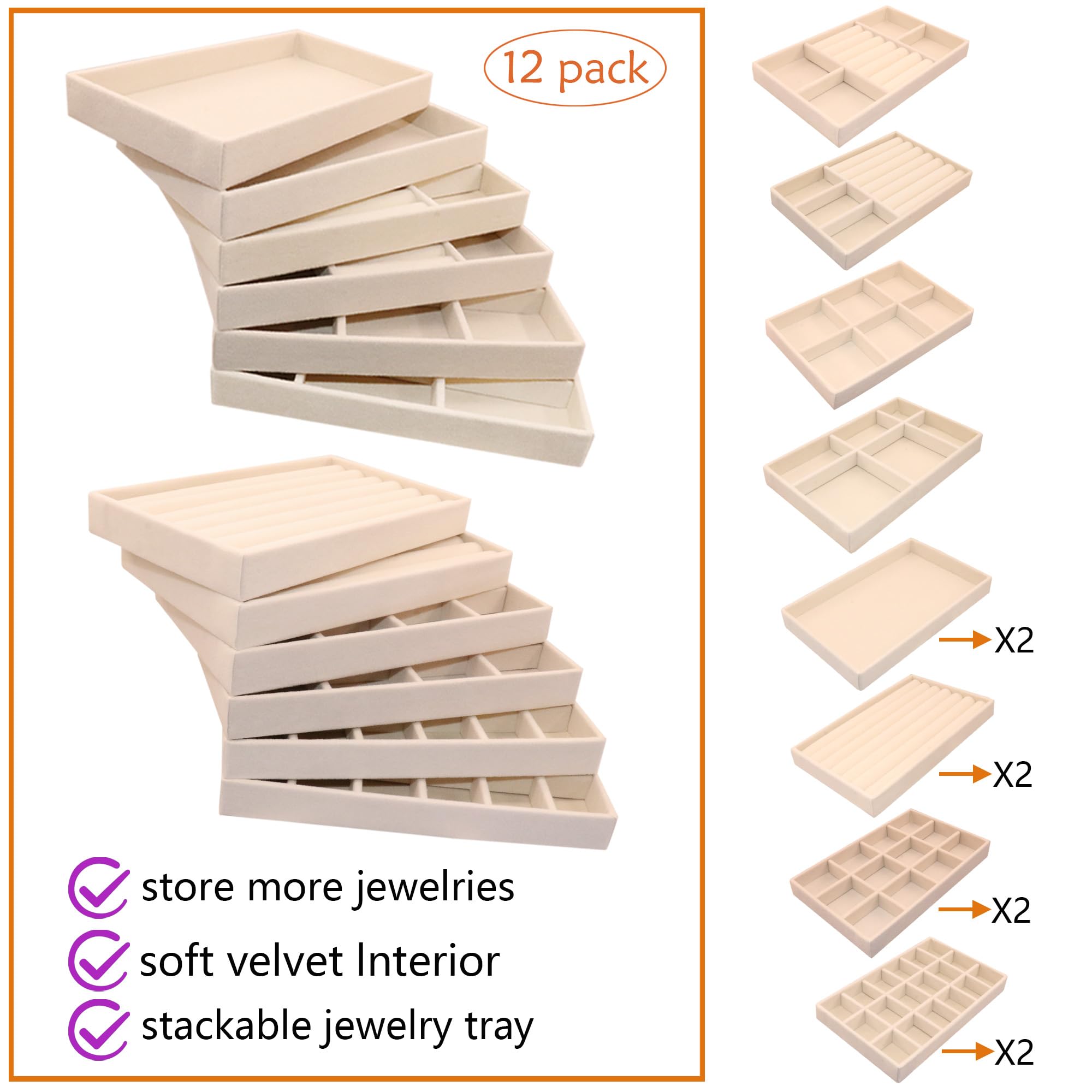 Plateau à bijoux en velours
