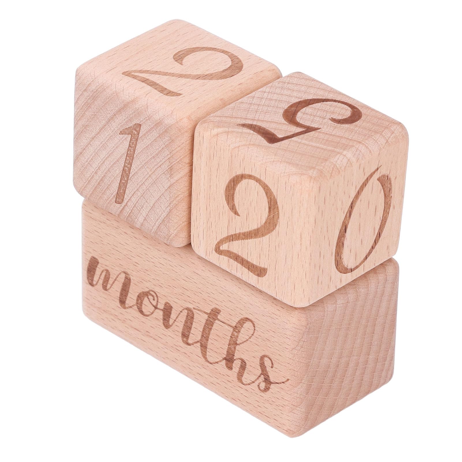 Safe Wooden Baby Blocks, Personalized Photo Themes, Exquisite Craftsmanship for Infant Monthly Photo Props Clear and Detailed Results - Image 2