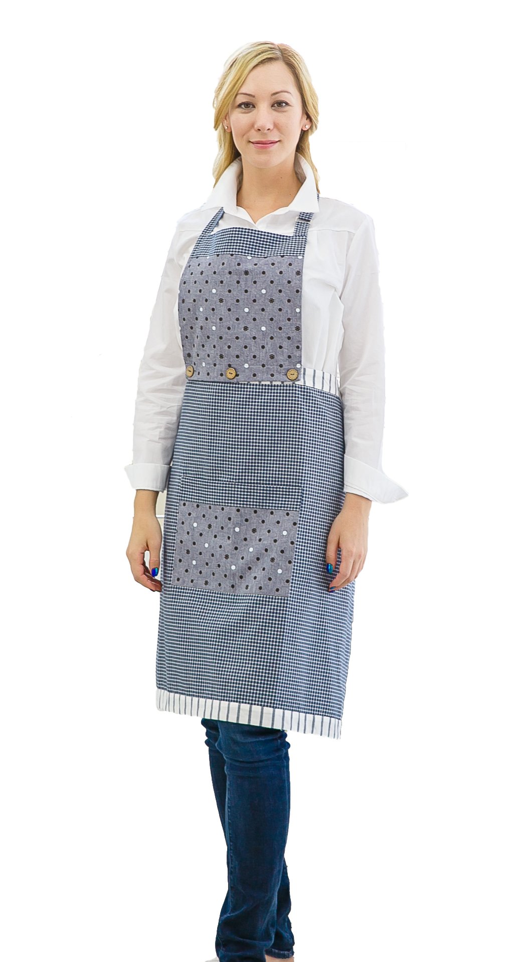 shieldgreen Anti RF LF Electric field shielding blocking apron blue, For women men daily Adjustable kitchen Apron of 2 pocket, safety stainless steel, Korea