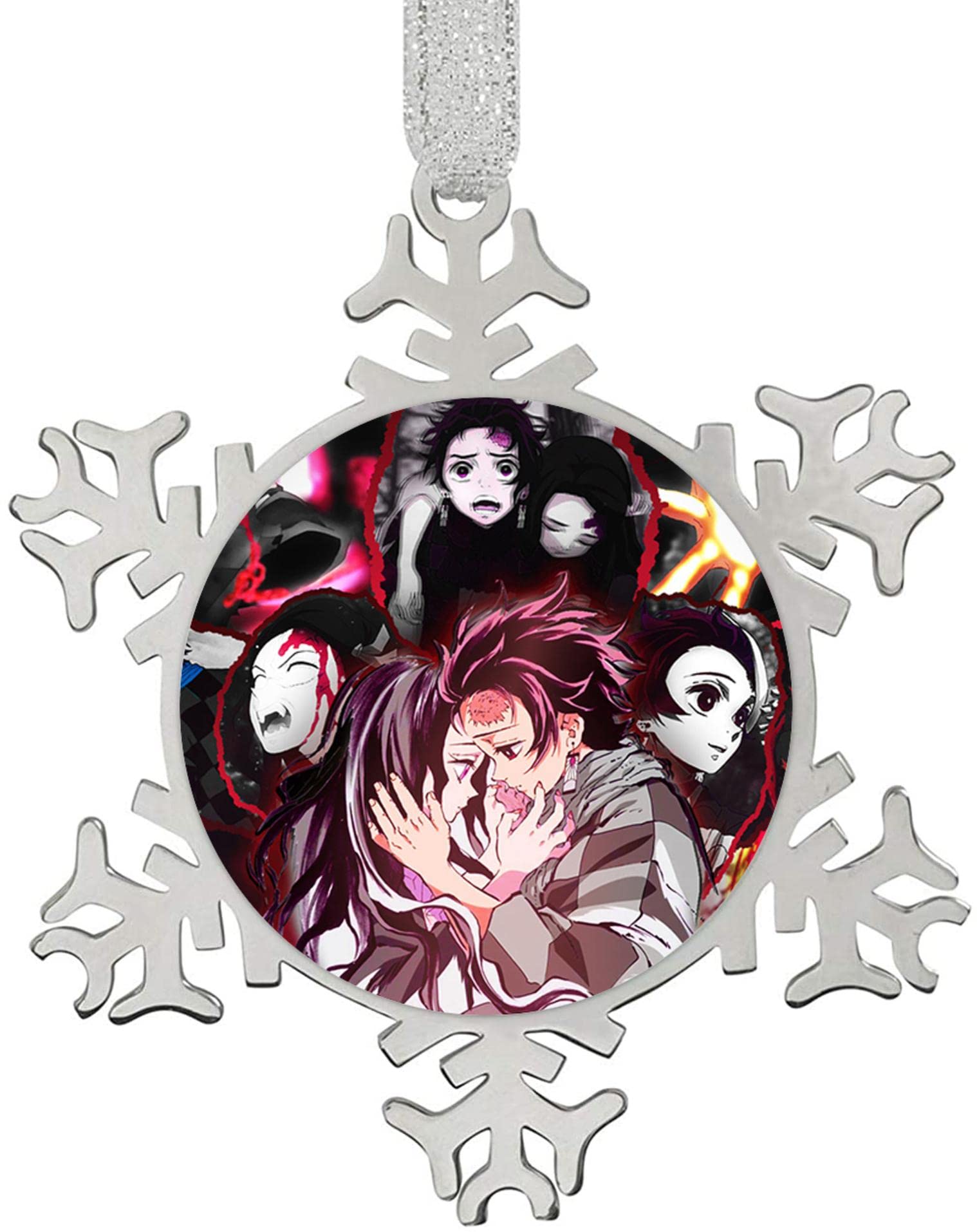 Anime Demon S-Layer Christmas Ornament Hanging Snowflake Stainless Steel Decorations,Christmas Souvenirs, Personalized Holiday Halloween Decorations Gift