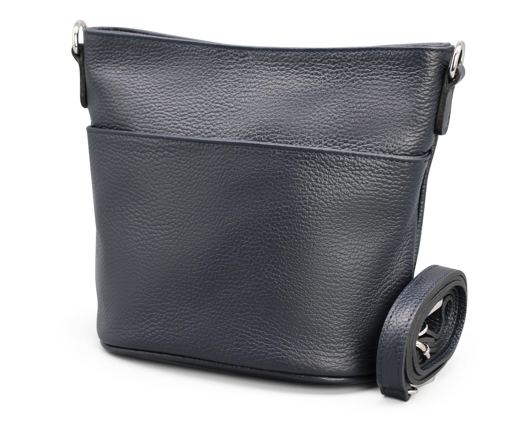 Adel Bags Damska torba na ramię z prawdziwej skóry LINA ręcznie wykonana torba Crossbody Bag 4 przegródki, torba na ramię ze skórzanym paskiem + szeroki pasek ze wzorem, wodoszczelna, stylowa Made in