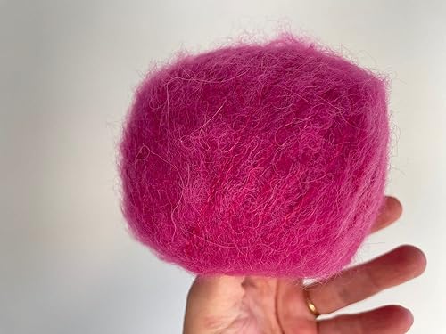 Miniatura 4 de Pink Kid Mohair Alpaca Light DK - Ovillo de lana difuso, 1.76 onzas, 295 yardas (885.8 ft)