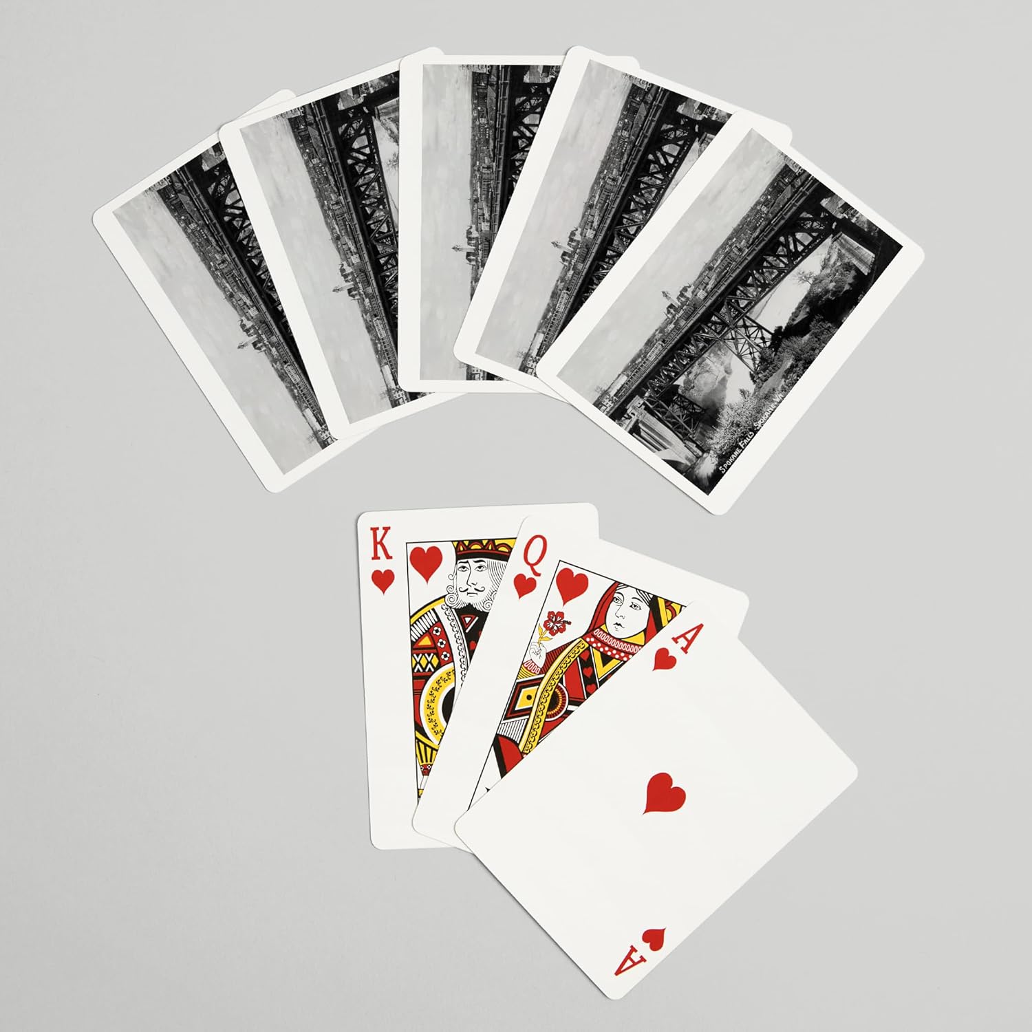 Lantern Press Spokane, Washington, View of Spokane Falls and Bridge, 52 Playing Cards for Adults, Poker Size Card Deck