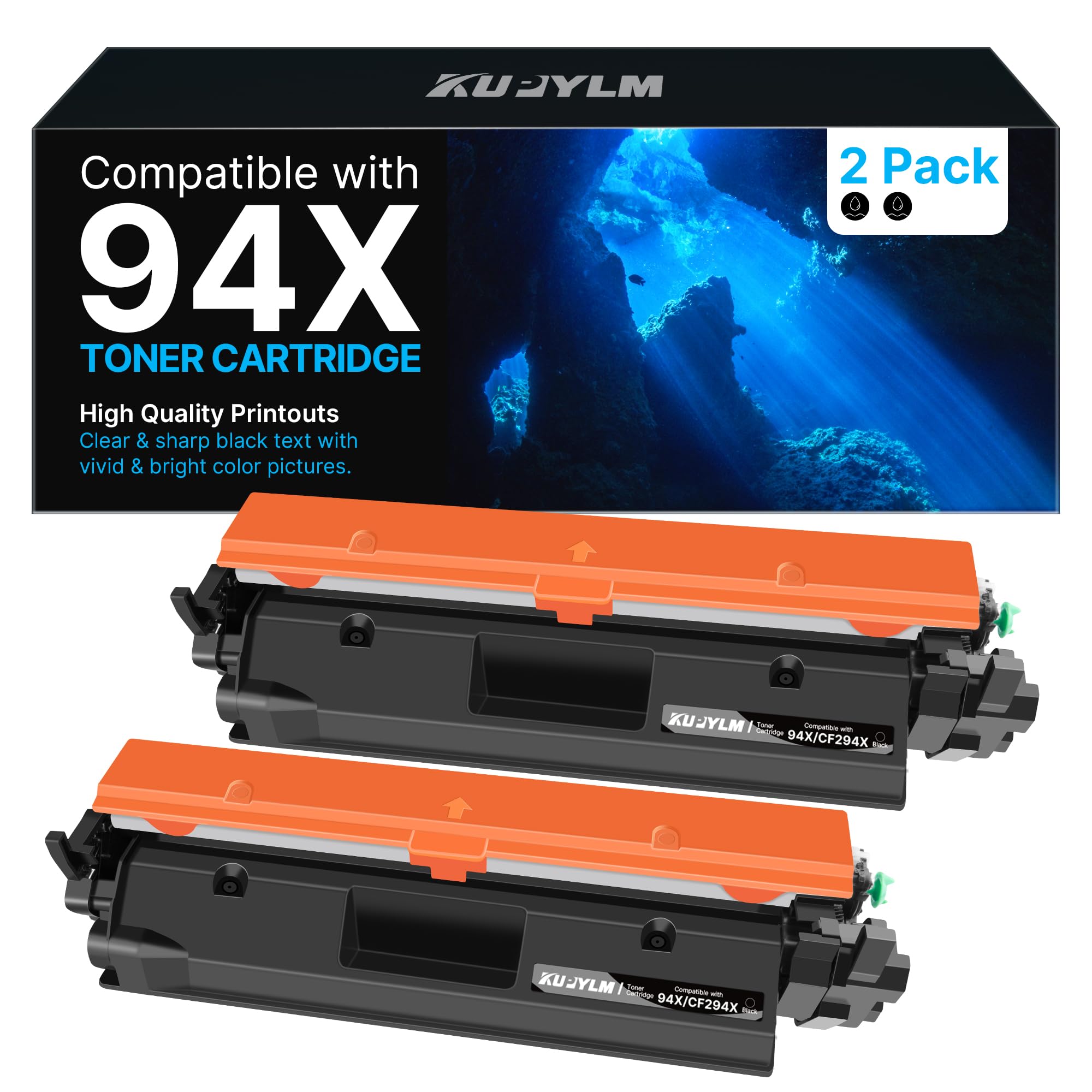 KUPYLM 94X CF294X Cartuccia toner Compatibile per HP 94A CF294A per hp laserjet pro mfp m148dw per LaserJet Pro M148fdw M149fdw M118dw M148 M149 Alto rendimento 2800 Pagine (2 Nero)