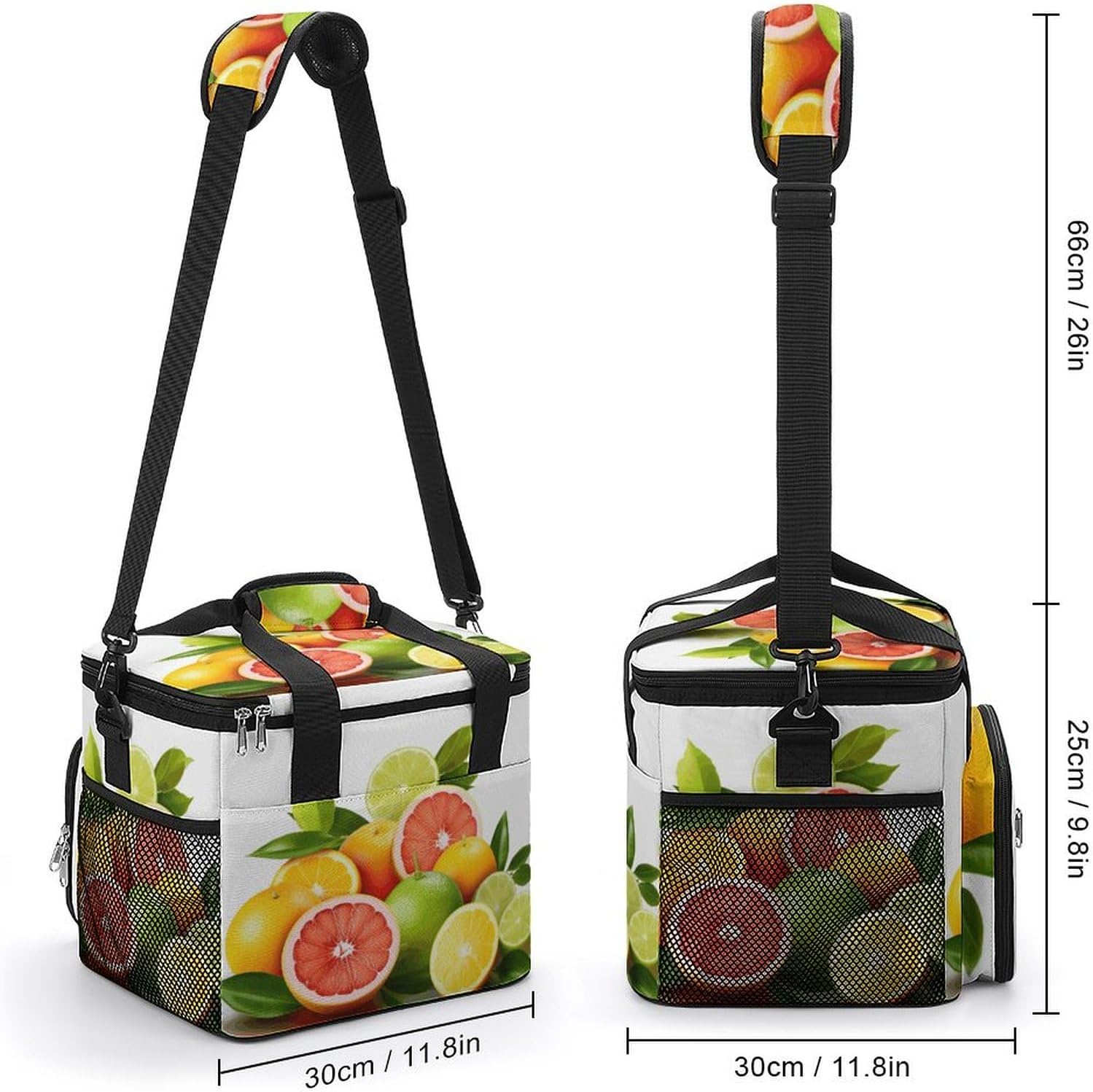 Cooler Bags Insulated for Travel, Citrus Fruits Print Soft Cooler Bag,Insulated Lunch Bag for Camping/Beach/Outdoor/Picnic