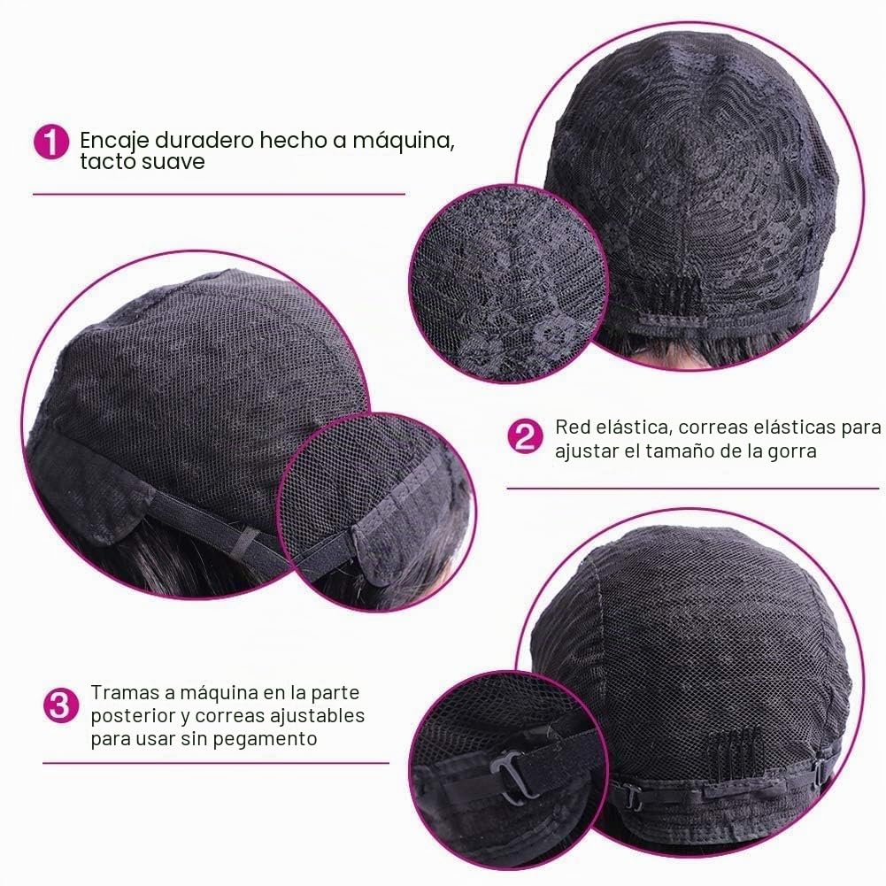 Pelucas de cabello humano para mujeres afroamericanas, pelucas rizadas 100 % de cabello humano sin pegamento, peluca afro sin encaje, densidad del 180 %, 14 pulgadas, color negro natural