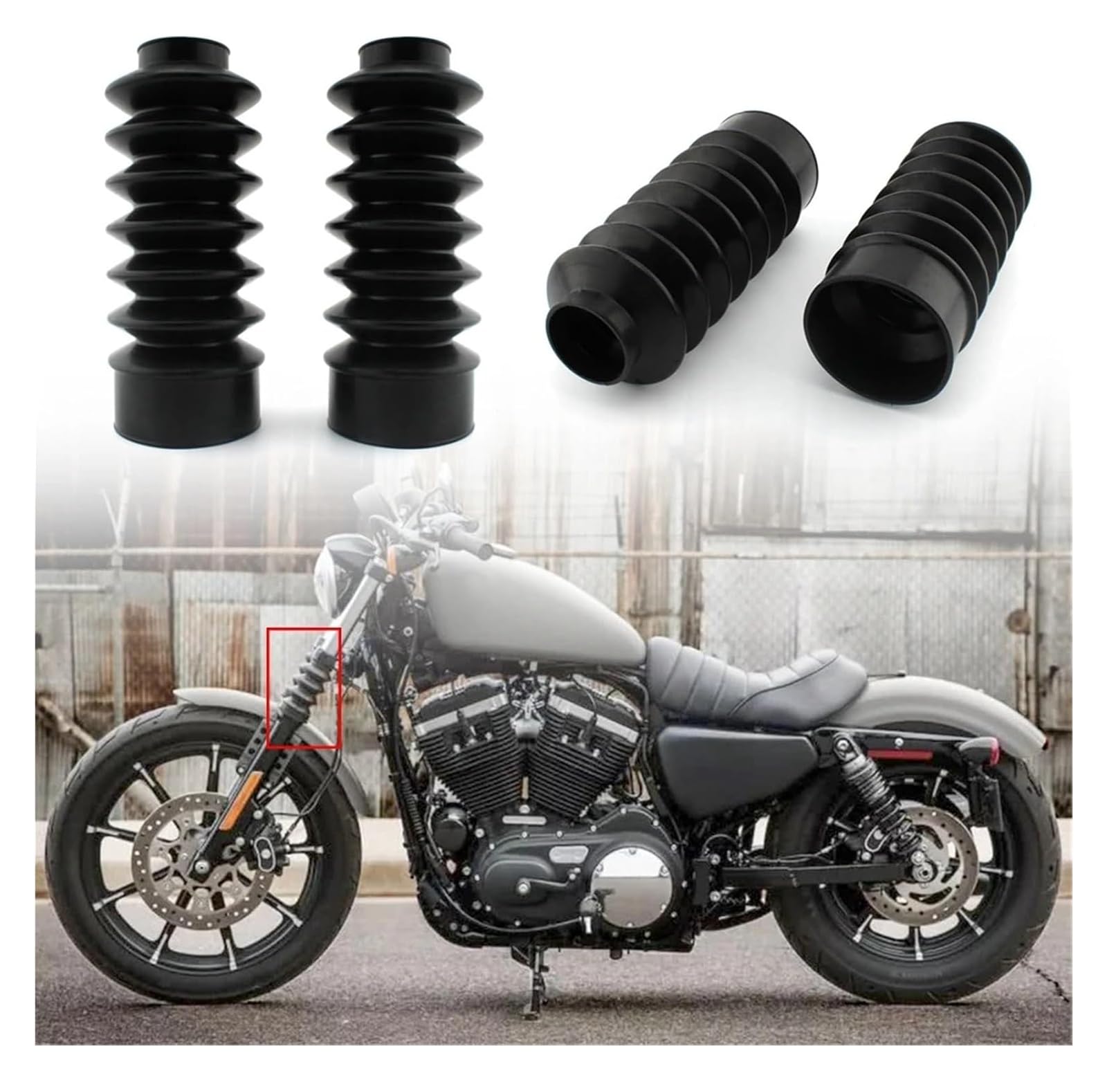 Motorrad-Vorderradgabel-Schutzabdeckung, 2 Stück | Passend for Harley Davidson Sportster XL883/1200 FXD 39 mm Gamaschen Gators