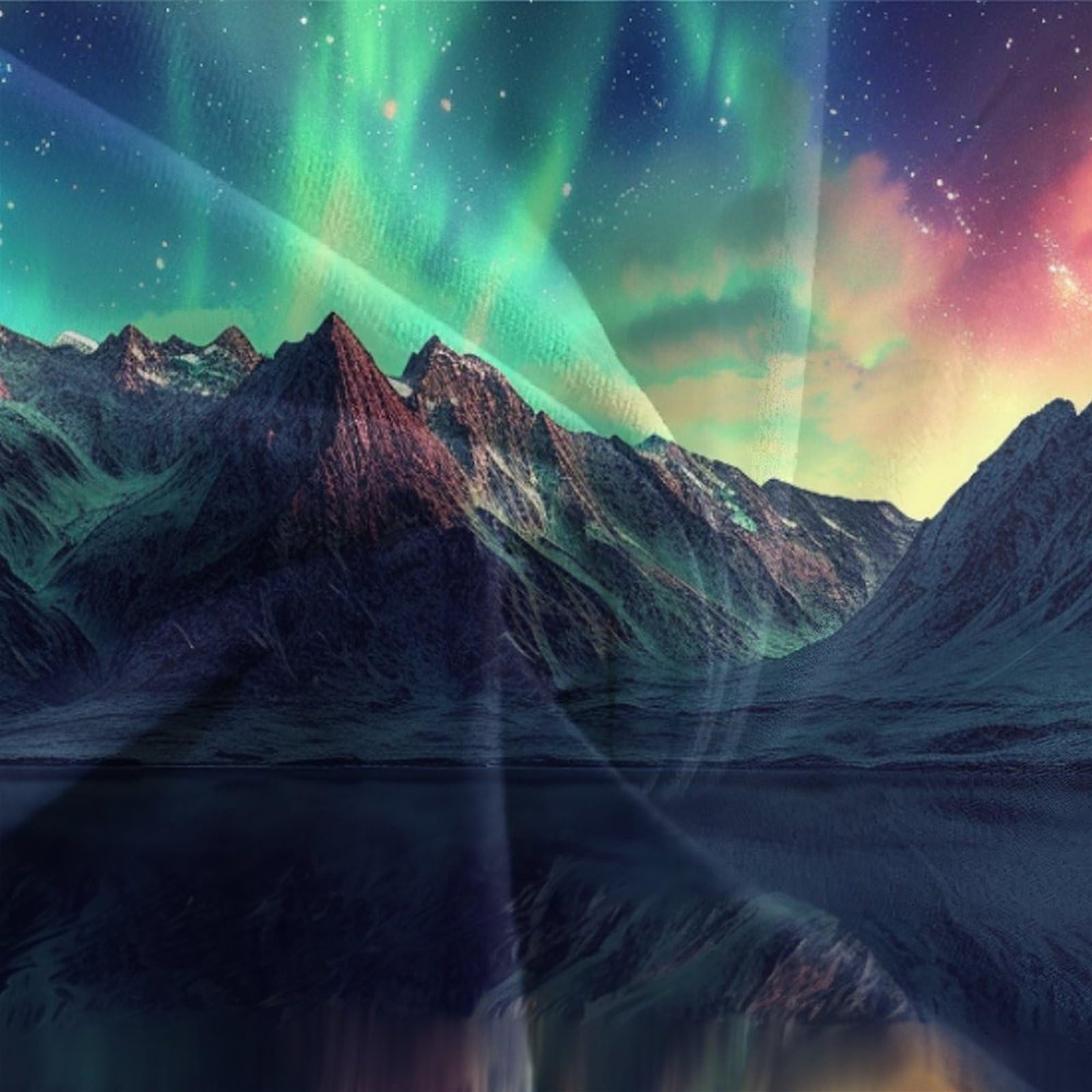 Stampato in 3D Aurora norvegese Copertina Stampata Microfibra Disegnata Biancheria Da Letto Stile Morbido Set 3 Pezzi,Double（200x200cm）, Per Adolescenti E Adulti