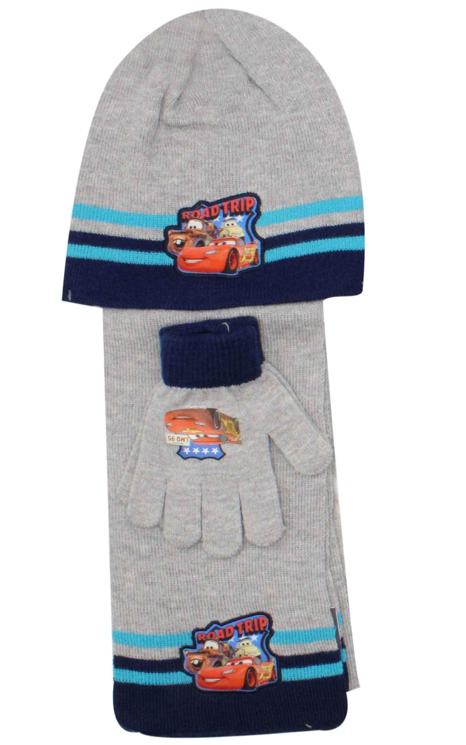 Official Boys Disney Cars, Spiderman Gloves and Beanie Hat Set One size 3-8 Years