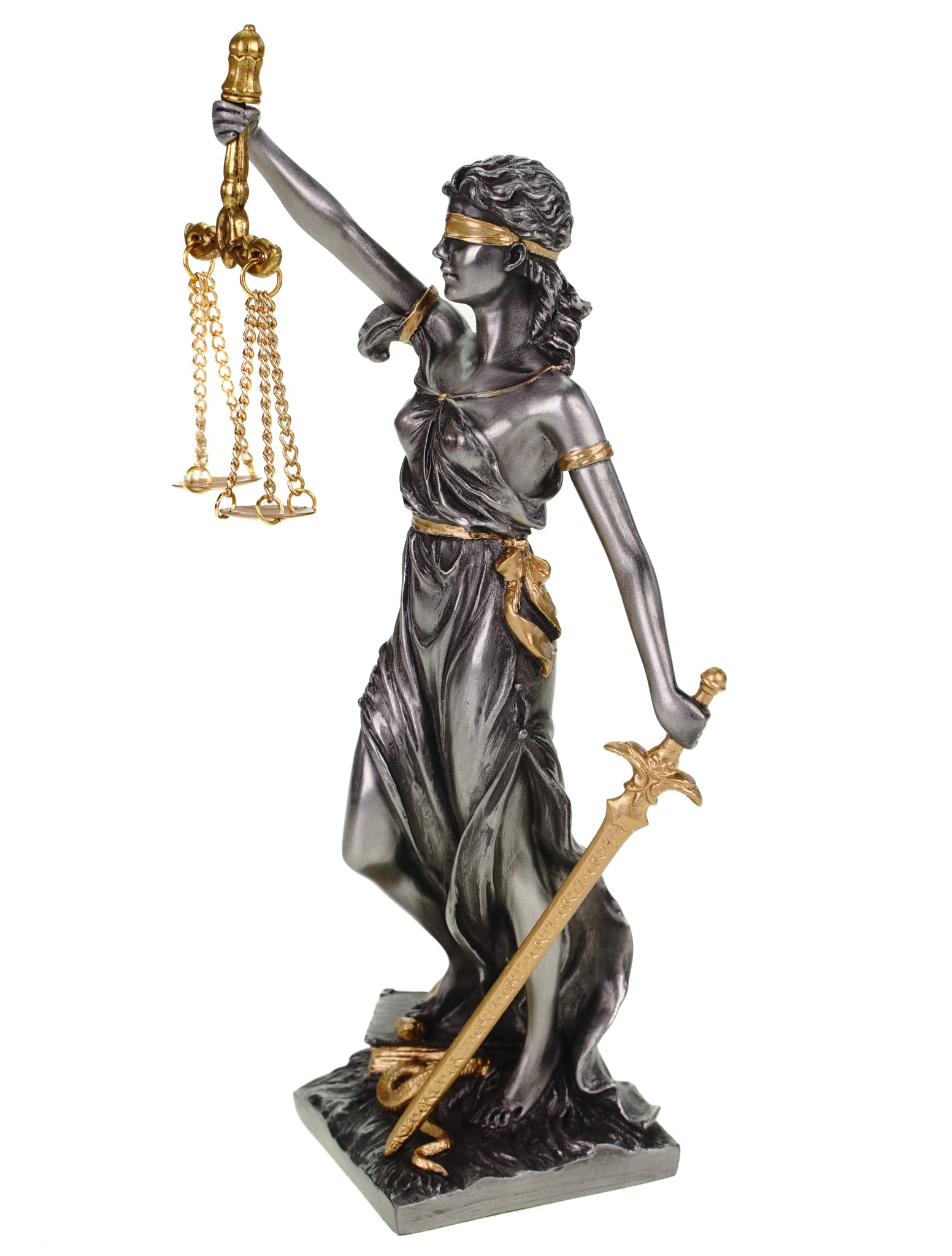 Veronese by Joh. Vogler GmbH - Estatuilla de la Justicia romana de la justicia, 21 cm, color: Oro/Plata