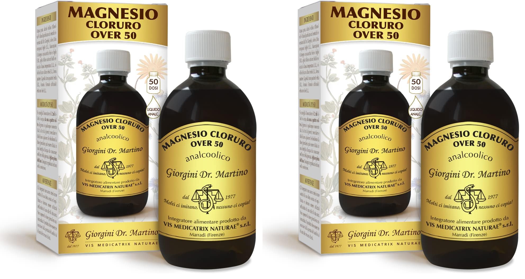 MAGNESIO CLORURO OVER 50 liquido - 500 ml (Confezione da 2)