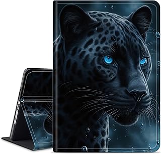 Case for Amazon Kindle Fire 7 Tablet (7 Inch, 9th/7th/5th Generation, 2019/2017/2015 Release),Slim Smart PU Leather Adjustable Stand Protective Cover with Auto Wake/Sleep,Panther