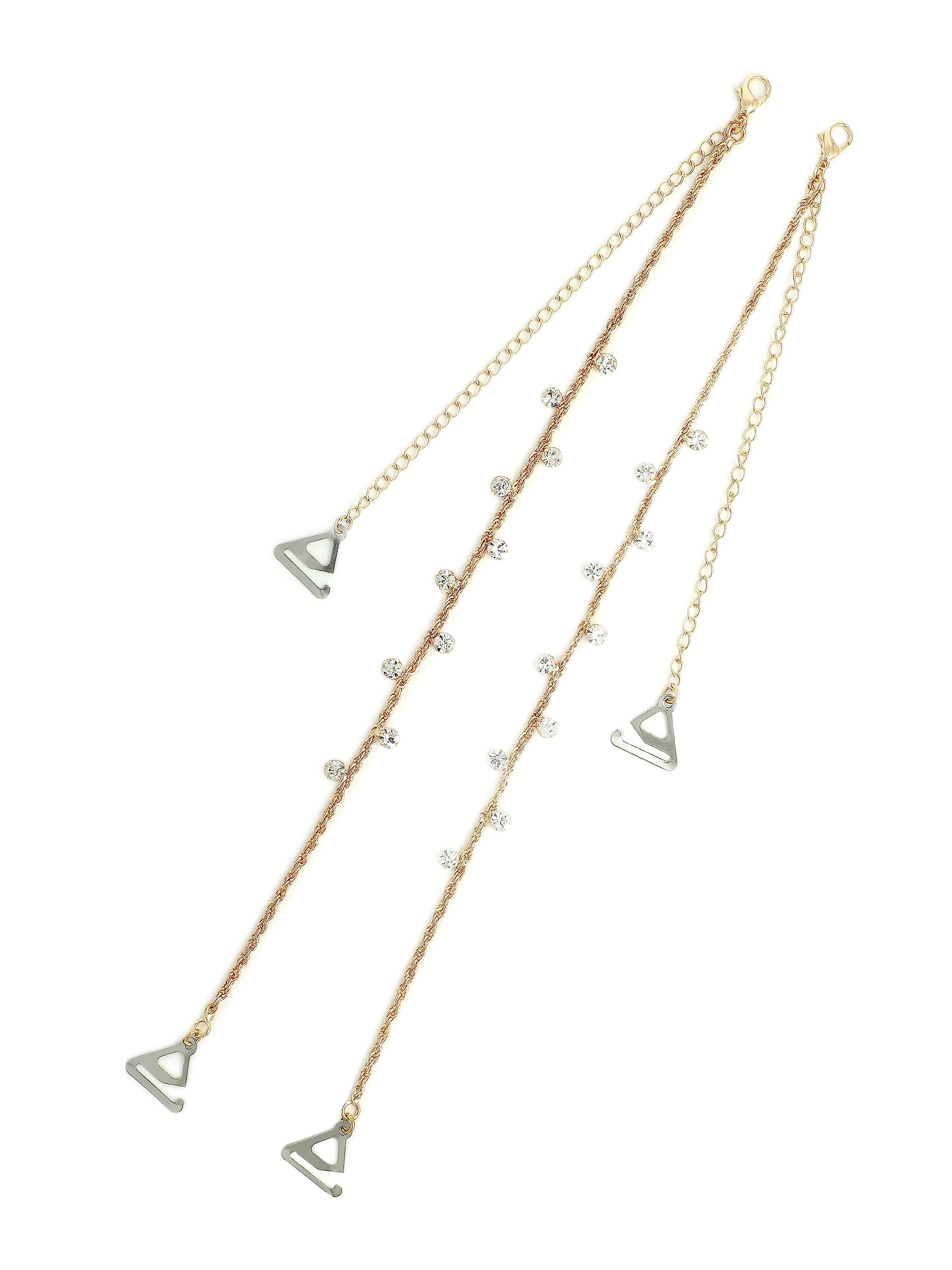 1 Pair Fancy Crystal Stones Bra Shoulder Straps- Beauty Back Shoulder Strap Bra Adjustable Shoulder Strap for Wedding/Party Gowns-image-33