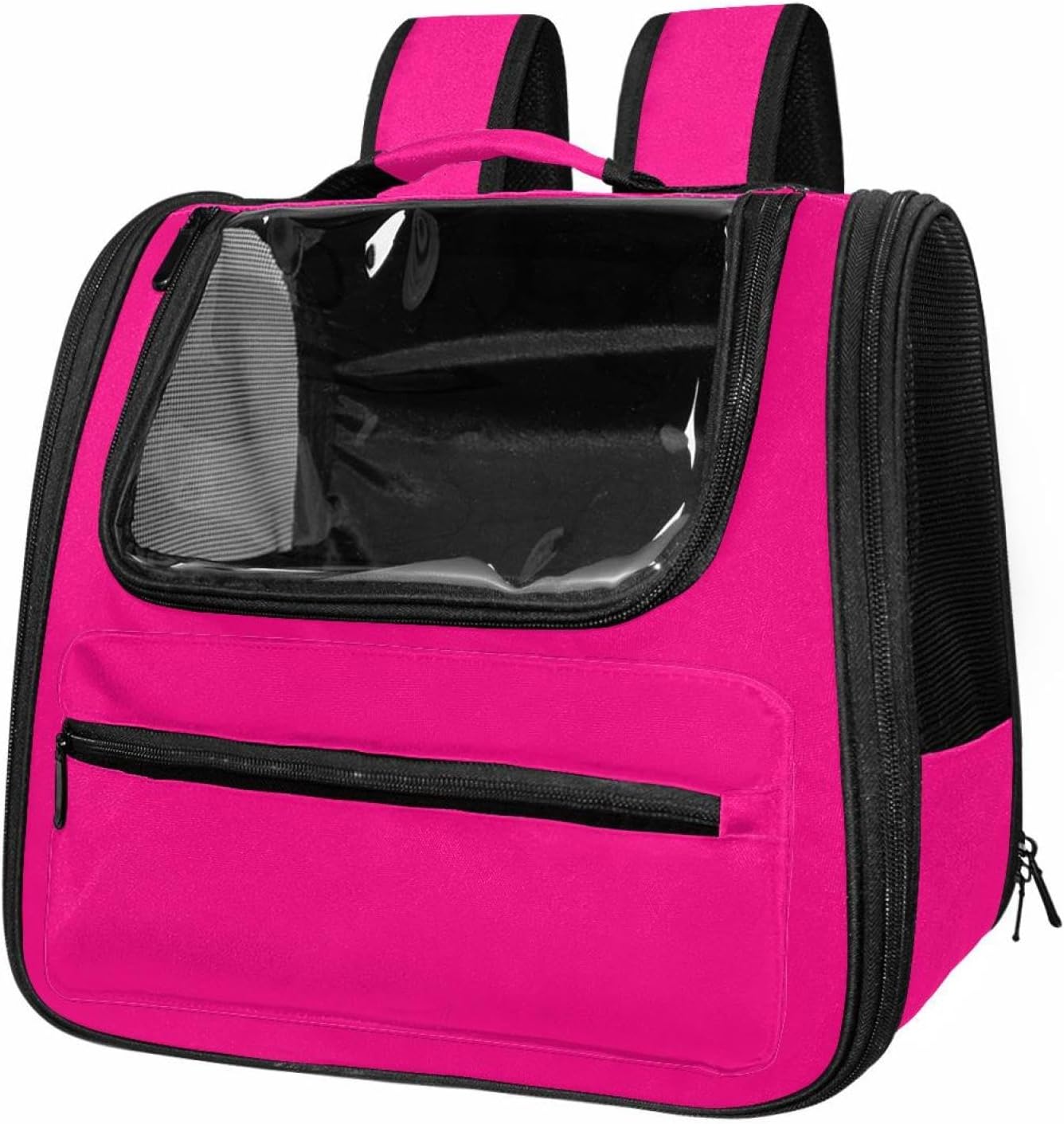 Portable Travel pet Backpack Carrier Hamster Bag Small Dog cat Carrier Breathable Hang Bag, Pure Rose Pink Pattern