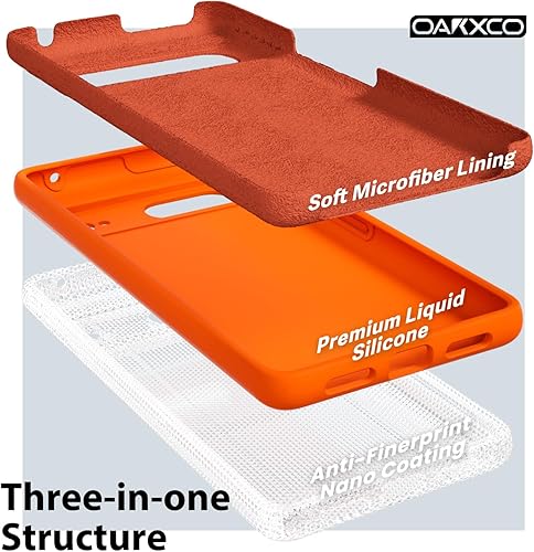 Miniatura 5 de oakxco Funda para teléfono Google Pixel 7A de silicona líquida, color sólido brillante fluorescente, bonita funda protectora delgada y delgada de