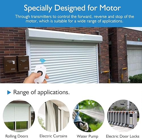 Vista 5 de eMylo Smart Wireless RF Motor Controller Switch Relay Module DC 12V Motor Control remoto Switch 5V-24V 433Mhz Soporte puerta rodante/cortinas