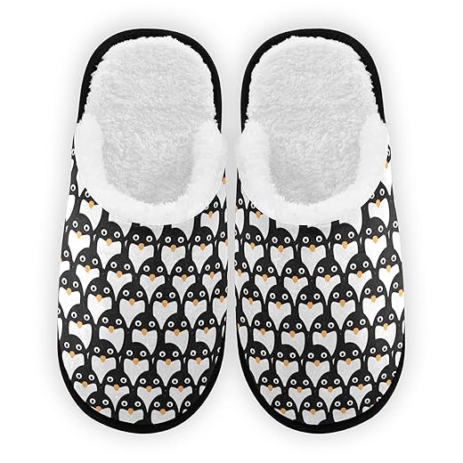 Umidedor Cute Penguins Slippers For Women Girls, Soft Memory Foam Non-Slip Indoor House Slippers Home Shoes For Bedroom Hotel Travel Spa