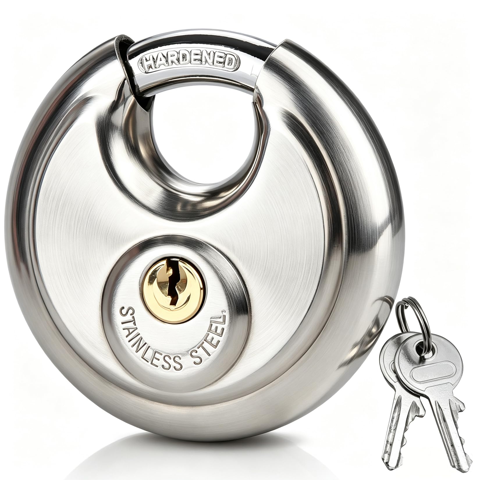 Disc Lock for Storage Unit 2-3/4"(70mm), Stainless Steel Keyed Padlock with Keys, Outdoor Waterproof Storage Lock for Storage Locker, Shed, Gate, Fence (1Pack)