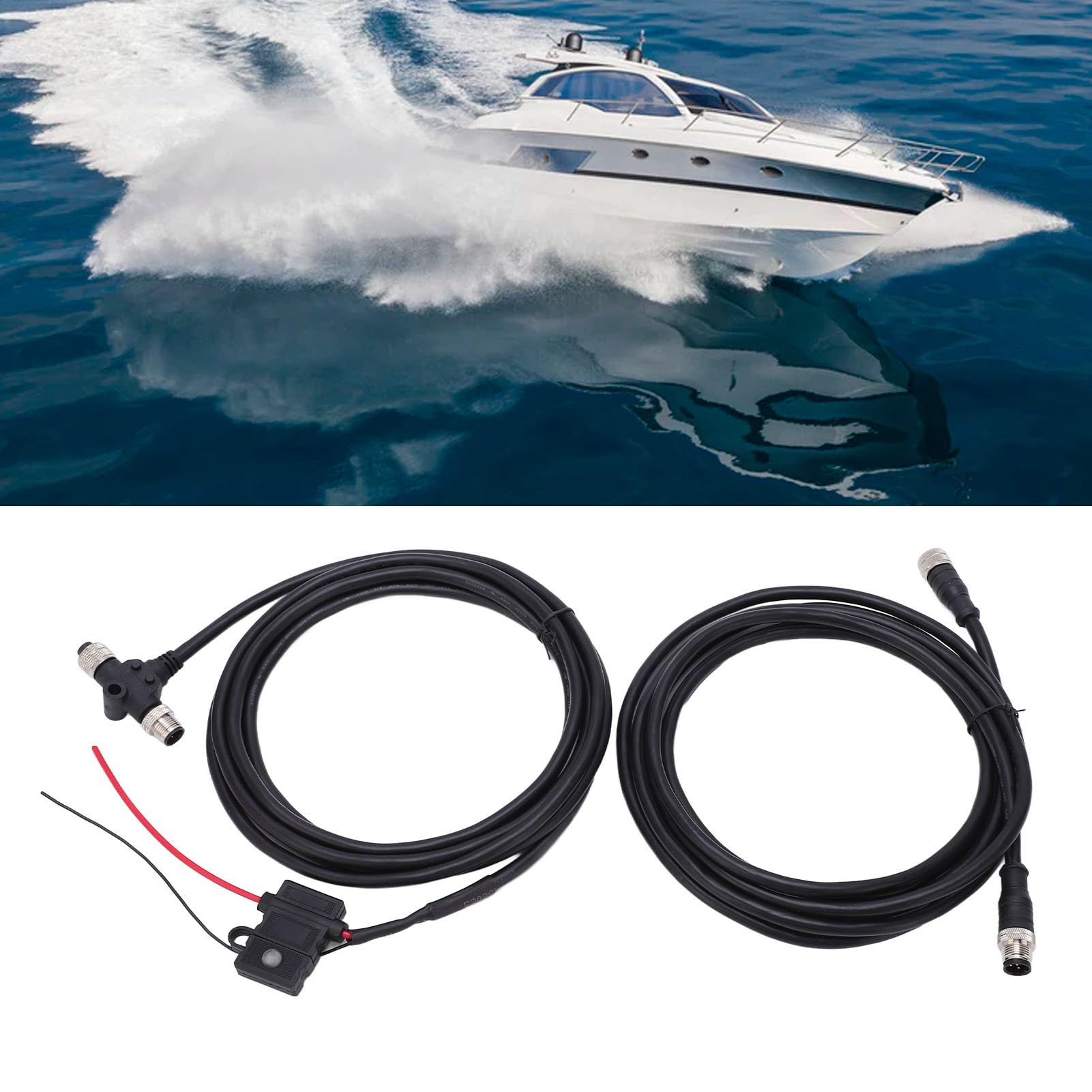 Acouto Bootszubehör für NMEA2000 Starter Kit T-Stecker Stromkabel M FEM Widerstand 3 Port A IP67 für Netzwerke Boot Yacht Ersatzteile Boot Yacht für NMEA2000 Starter Kit für NMEA