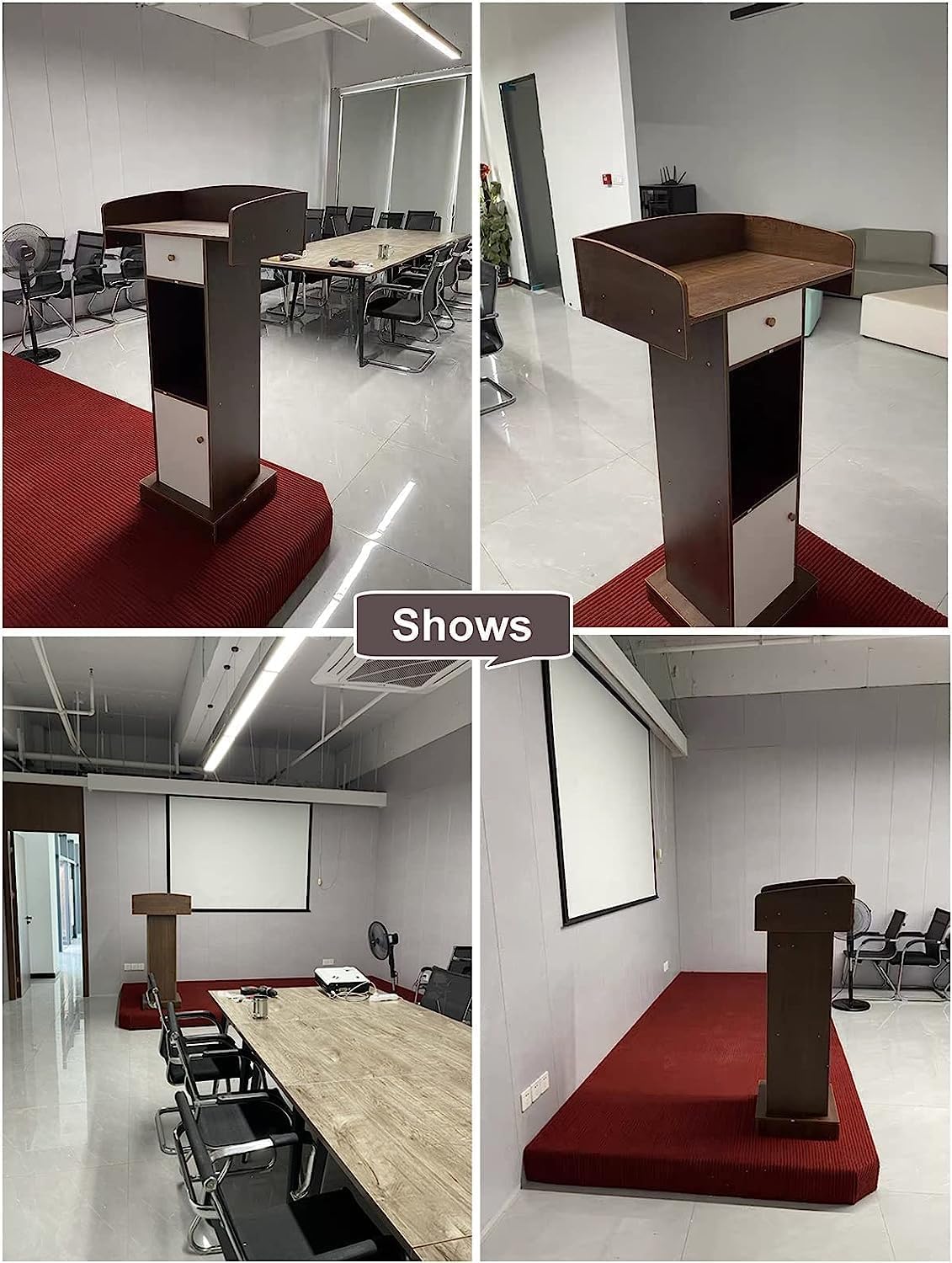 Podium réglable avec tiroirs robuste pour restaurant, mariage, bureau, événement, enseignant, présentation scolaire, support de prise de parole en public
