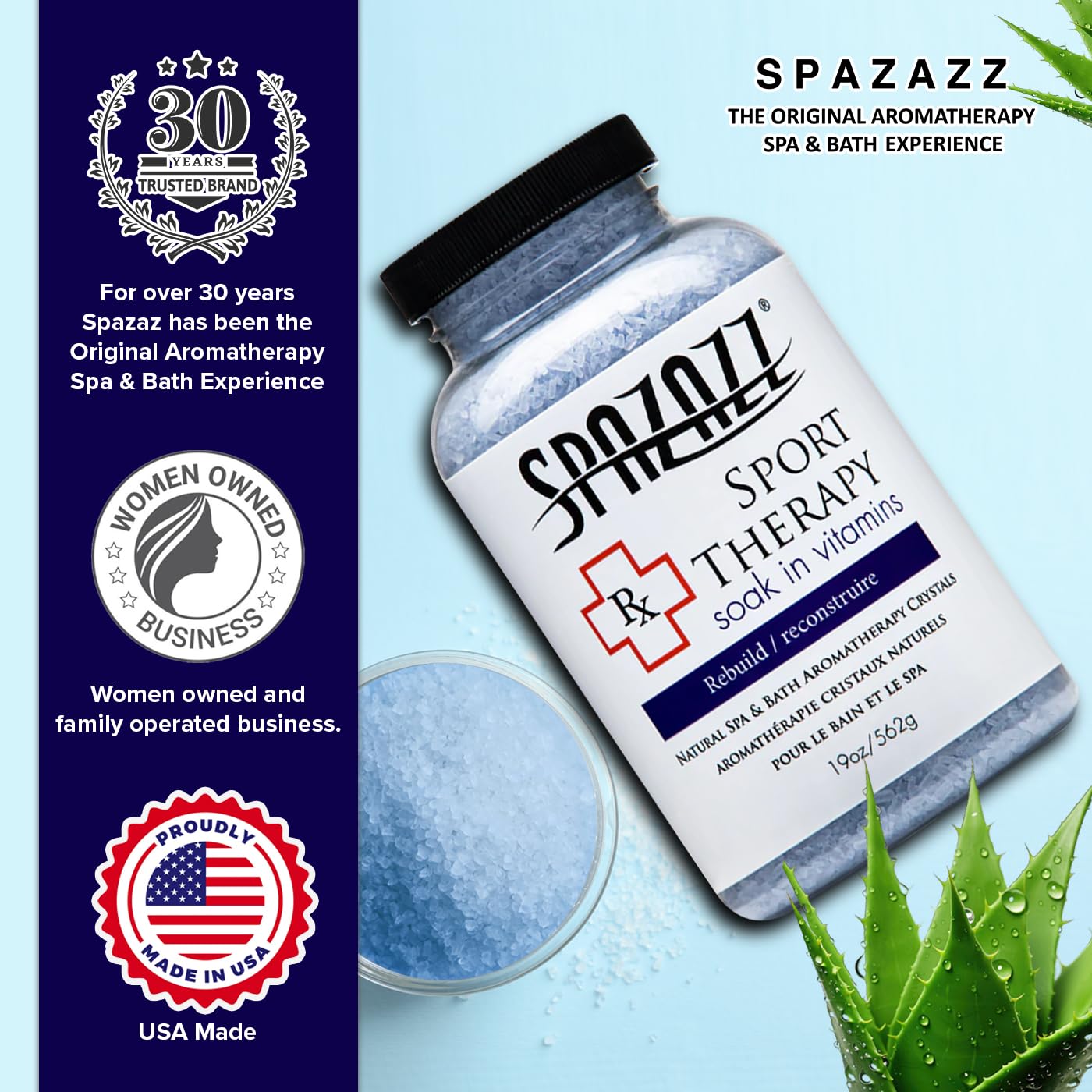 Spazazz aromathérapie Spa et Cristaux de Bain Thérapeutique – (Lot DE 2) 19 oz.