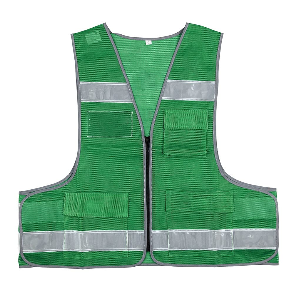 ZEUS Anti-Bacterial Patrol Reflective Vest, No Name Required, Insert Type, Green, neongreen