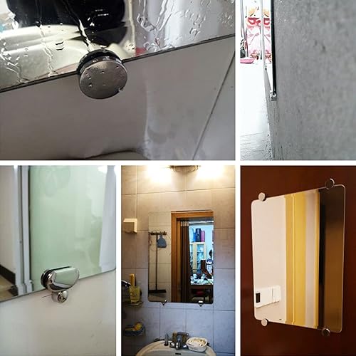 Miniatura 6 de Clips de espejo Clips de montaje de espejo Clip de fijación de vidrio Accesorios de fijación para espejos de baño, soportes de espejo para paredes